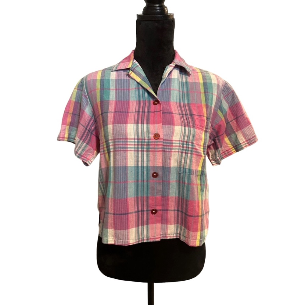Vintage 90s Crop Blouse – Mervyn’s – Est Size M (G7)